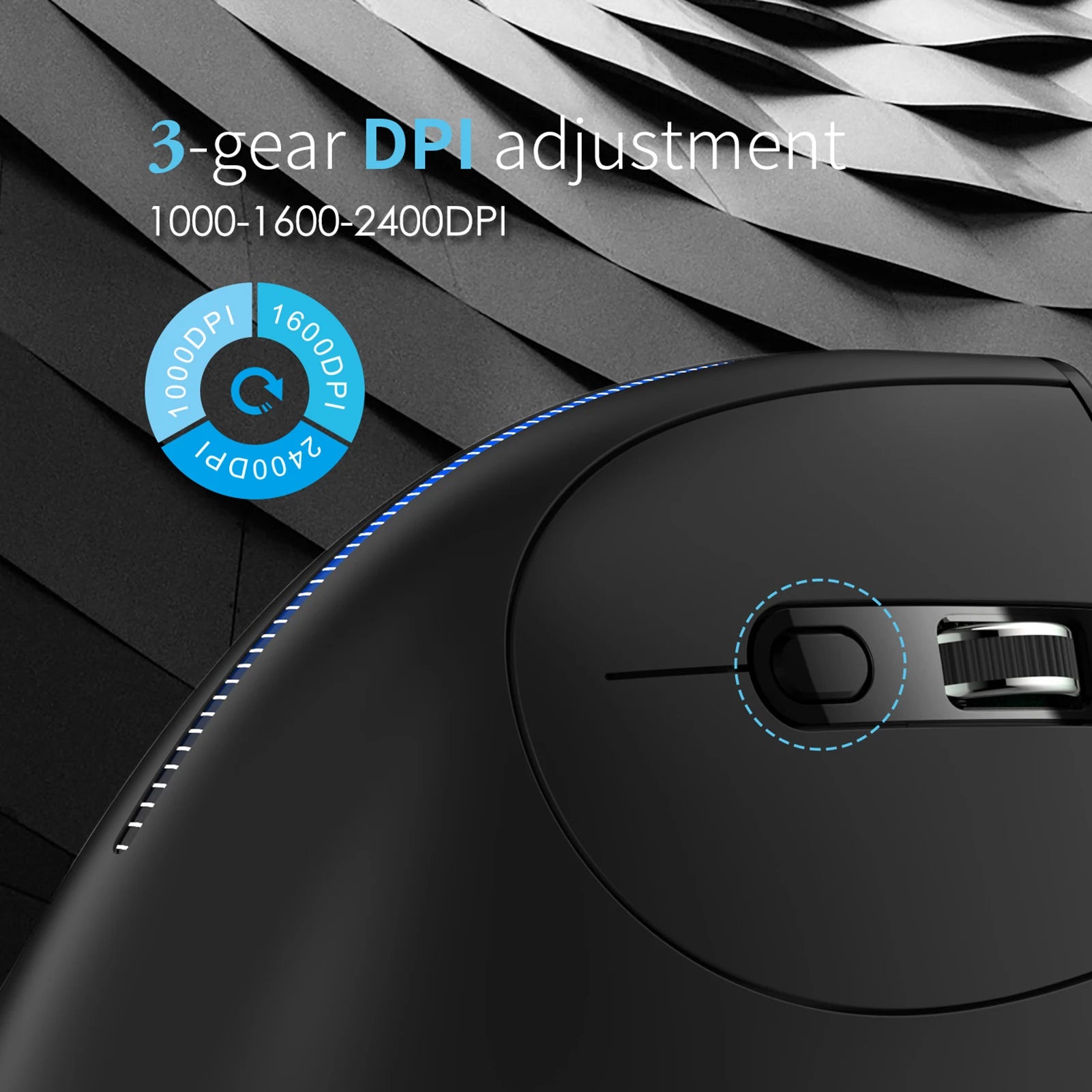 ZELOTES F-36A 2.4G Wireless Mouse Charging Blu-ray 6-button Optical mouse 3 level DPI black mouse