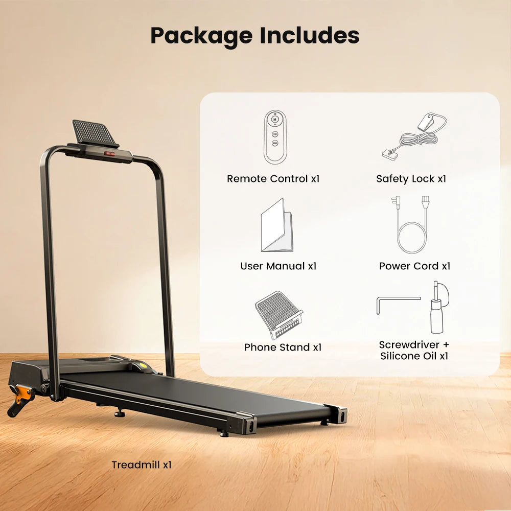 Formill FT51/FT50/FT52 Treadmill 2 In 1 Walking Running Treadmill 0.75-2.5HP Foldable Under Desk Treadmill38*95cm Running Area With Armrest LED Display Oil Drip Hole Indoor Home Gym Exercise Machine