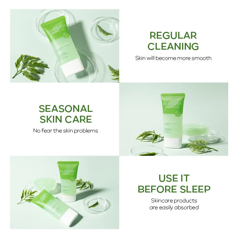 Matcha Exfoliating Face Scrub – Deep Pore Cleansing Gel 60g Scrubs Treatments Tidesmit