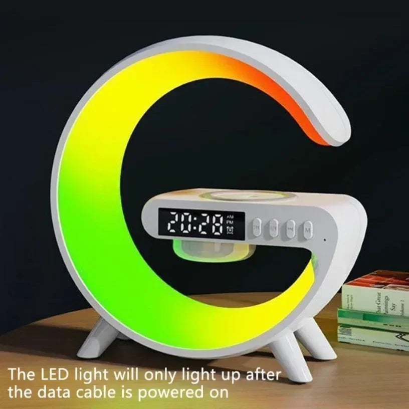 Wireless Charging Alarm Clock Speaker with Ambient Light & Bluetooth Tidesmit