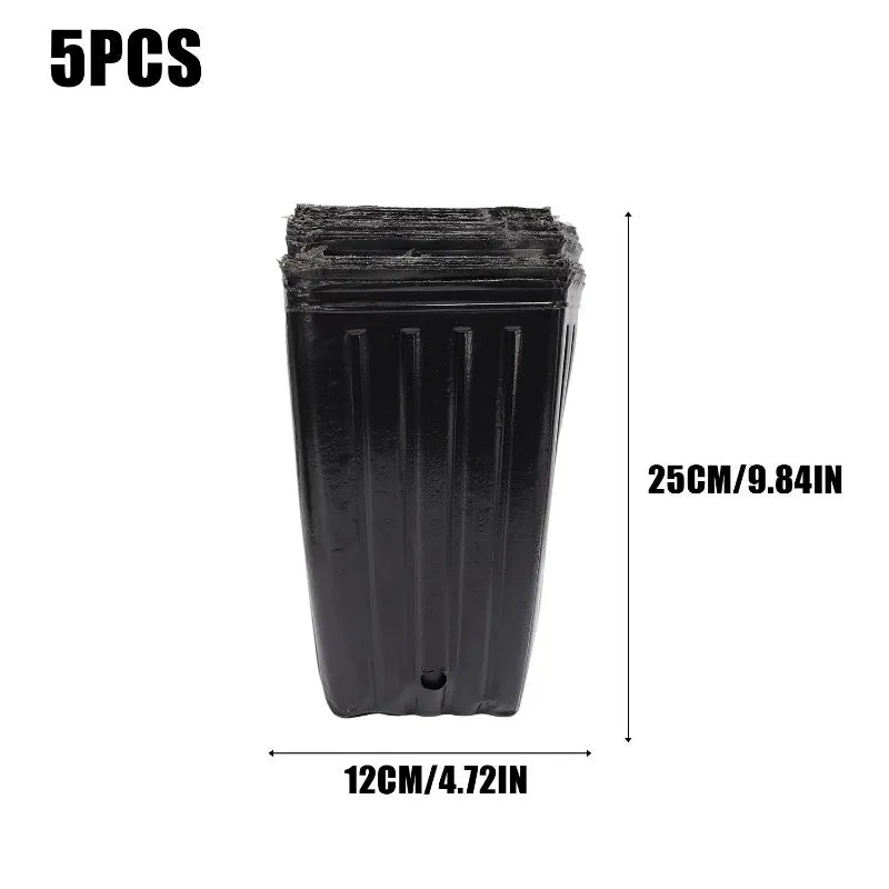 Plastic Deep Plant Nursery Pots Large Seedling Flower Container Starting Pots with Drainage Holes for Indoor Outdoor Gardening
