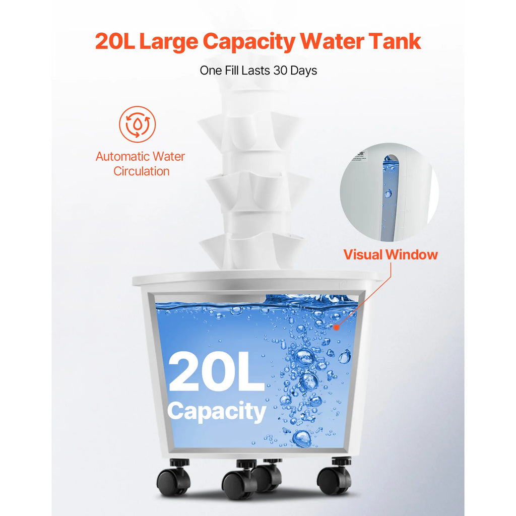 SucceBuy Hydroponic Growing System 30/50Pods Vertical 6/10 Tiers Hydroponic Tower Hydronic Garden with Water Pump