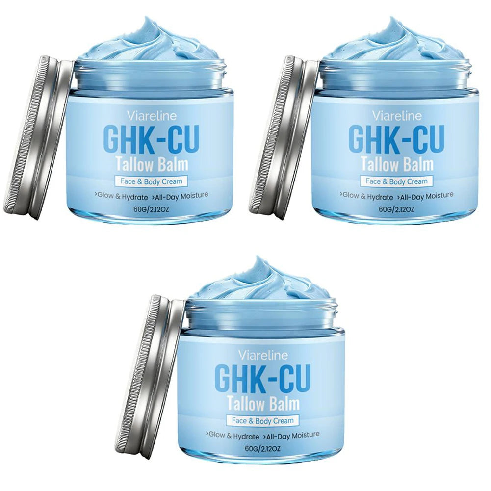 GHK-CU Copper Peptides Beef Tallow Cream Manuka Honey Blue Balm Face Body Moisturizer for Mature Dry Sensitive Skin Care