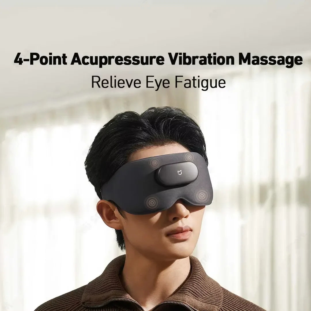 Smart Massage Eye Mask | 3D Heat Therapy & App Control - Black Relaxation Treatment Tidesmit