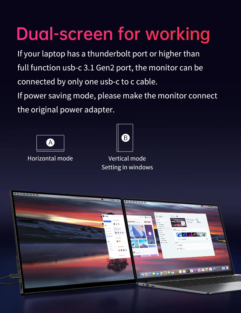16inch 4K OLED Portable Monitor Touchscreen 16:10 3840*2400p 500Nits Metal Narrow Bezel External Monitor for PS5 Switch Laptop