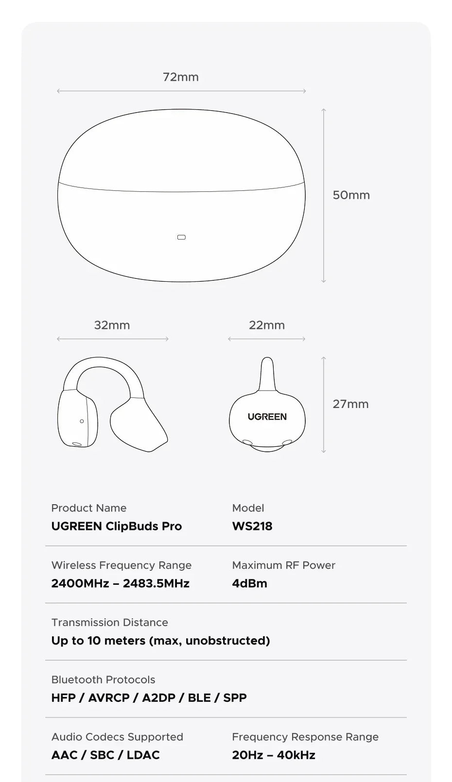 Tidesmit Open Ear Wireless Headphones with ANC - 35 Hour Battery Life Tidesmit