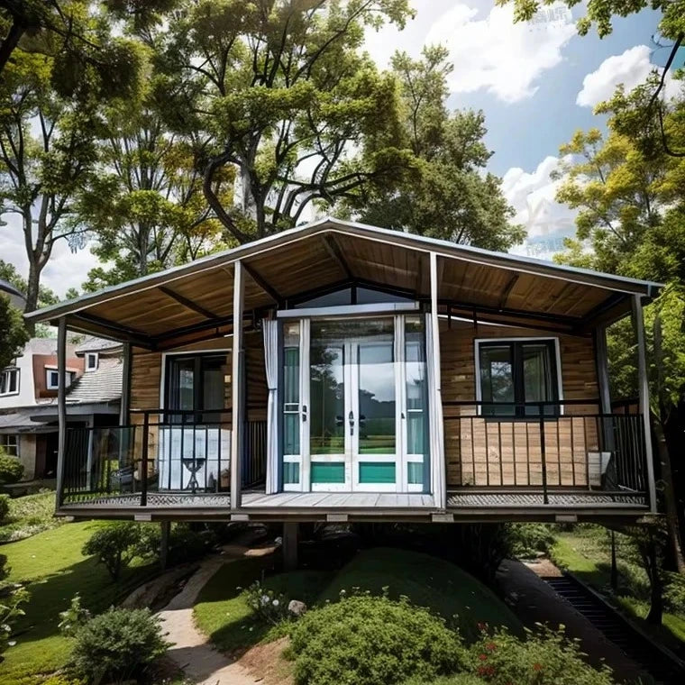 Modern 20ft Mobile Modular Prefab Container Homes Travel Trailer for Office Villa Use Tiny Houses with Sandwich Panel Wheels