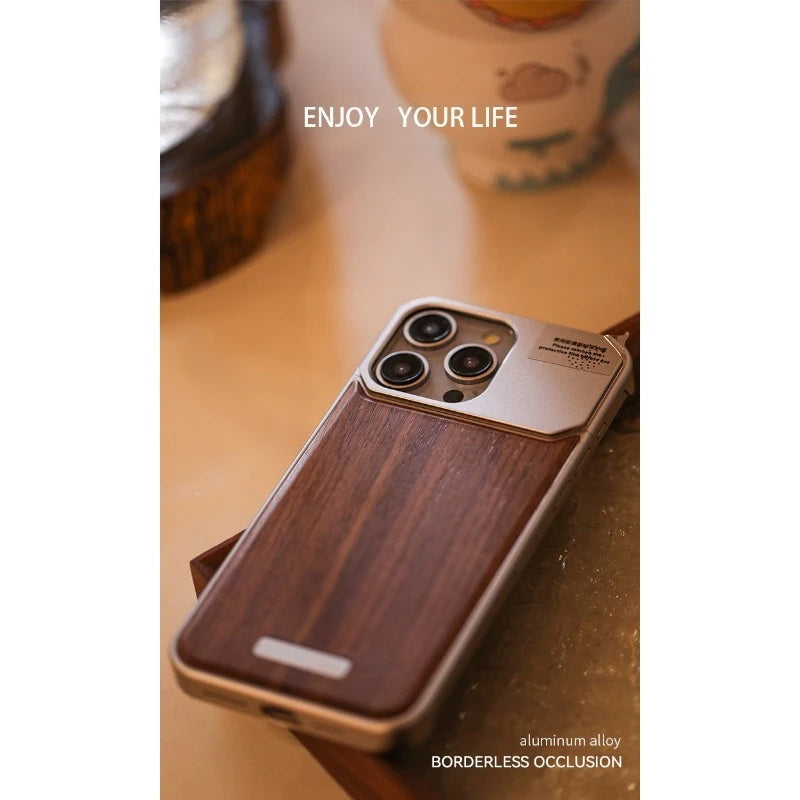 iPhone 16 Pro Max Magnetic Wood Case with Aluminum Frame | Tidesmit Tidesmit