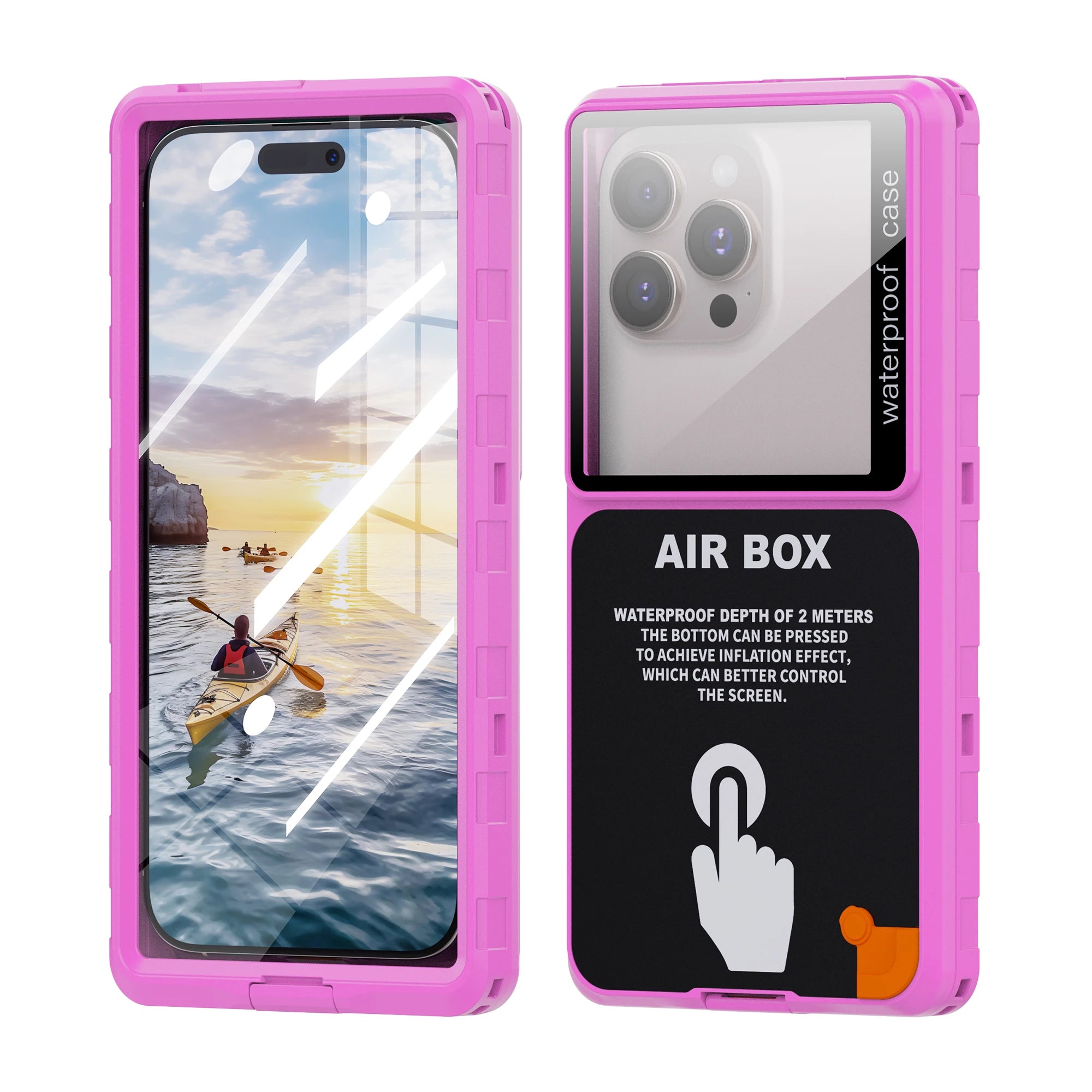 Waterproof Phone Case for 6.9 Inch Devices - IP68 Certified Shockproof Purple Pink for phone series(6.9") Tidesmit