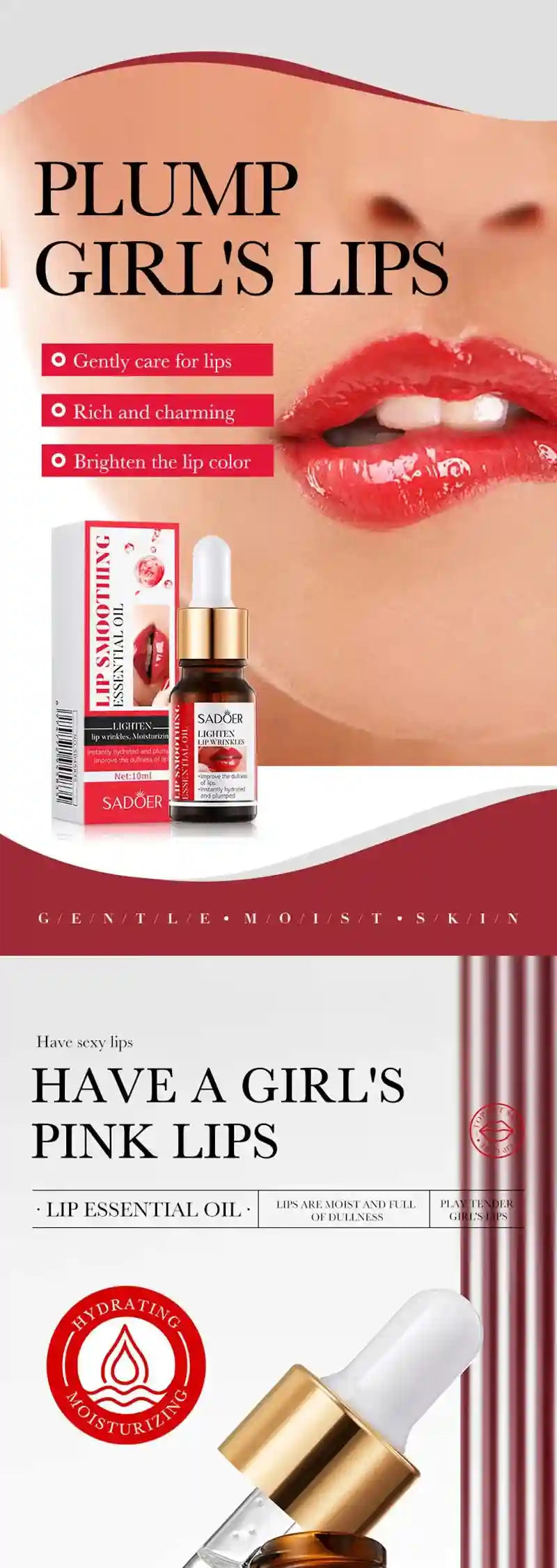 Lip Plumping Serum with Hyaluronic Acid - Hydrating Lip Care Treatment Lip Care Tidesmit