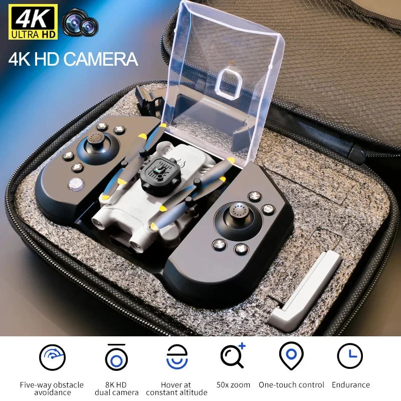Foldable 4K Camera Drone - Beginner Friendly RC Quadcopter by Tidesmit V30-4K Camera-Grey Tidesmit