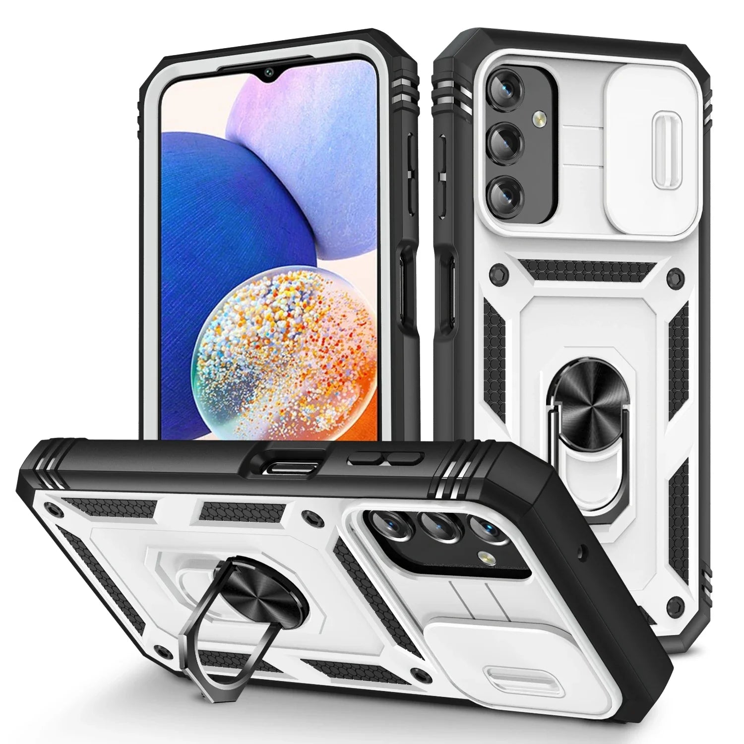 Samsung Galaxy S24 Hard Armor Case - Military-Grade Shockproof Cover WHITE Tidesmit