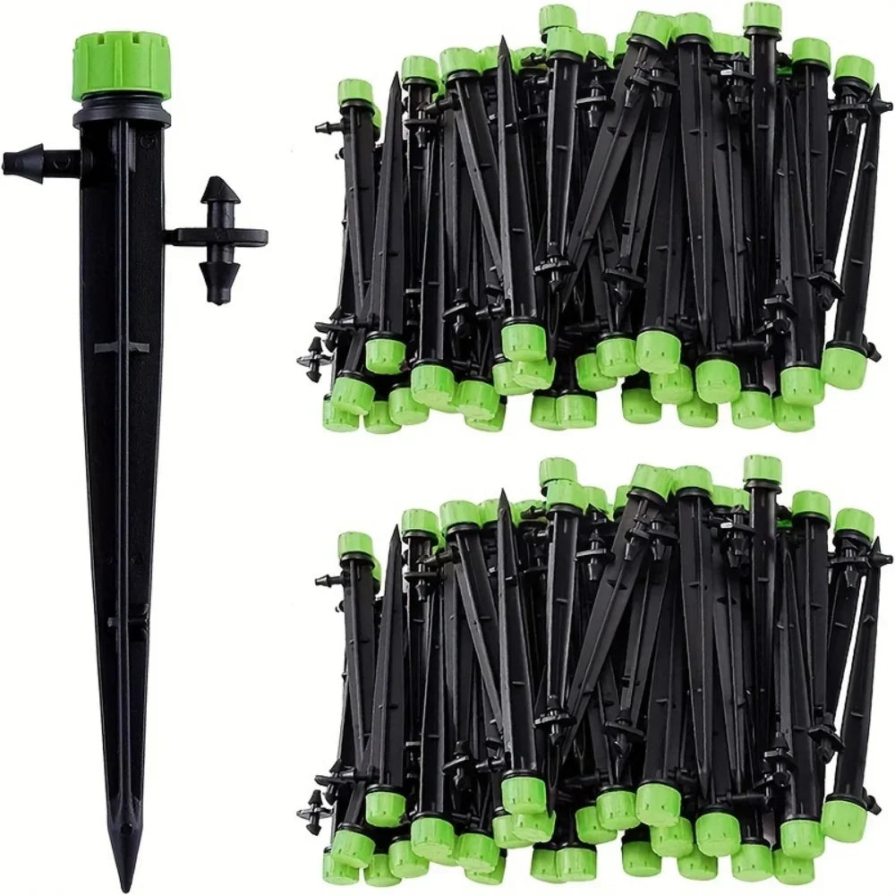 10pcs Drip Emitters Perfect For Tube PE Pipe Adjustable 360 Degree Water Flow Irrigation Drippers On Stake For Flower Bed