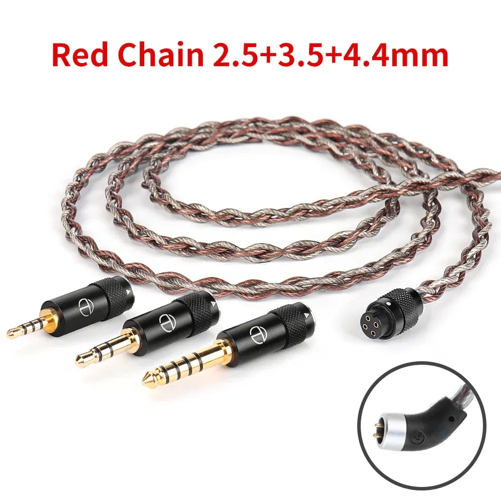 Silver Plated Replacement Earphone Cable - 3-Jack Kit Tidesmit 3jacks S PIN Tidesmit