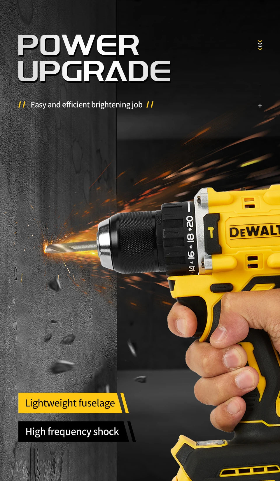 DeWalt DCD805 20V Brushless Chave De Fenda, Broca Compacta ou Ferramentas Driver Bateria Chave De Impacto, Ferramenta Elétrica