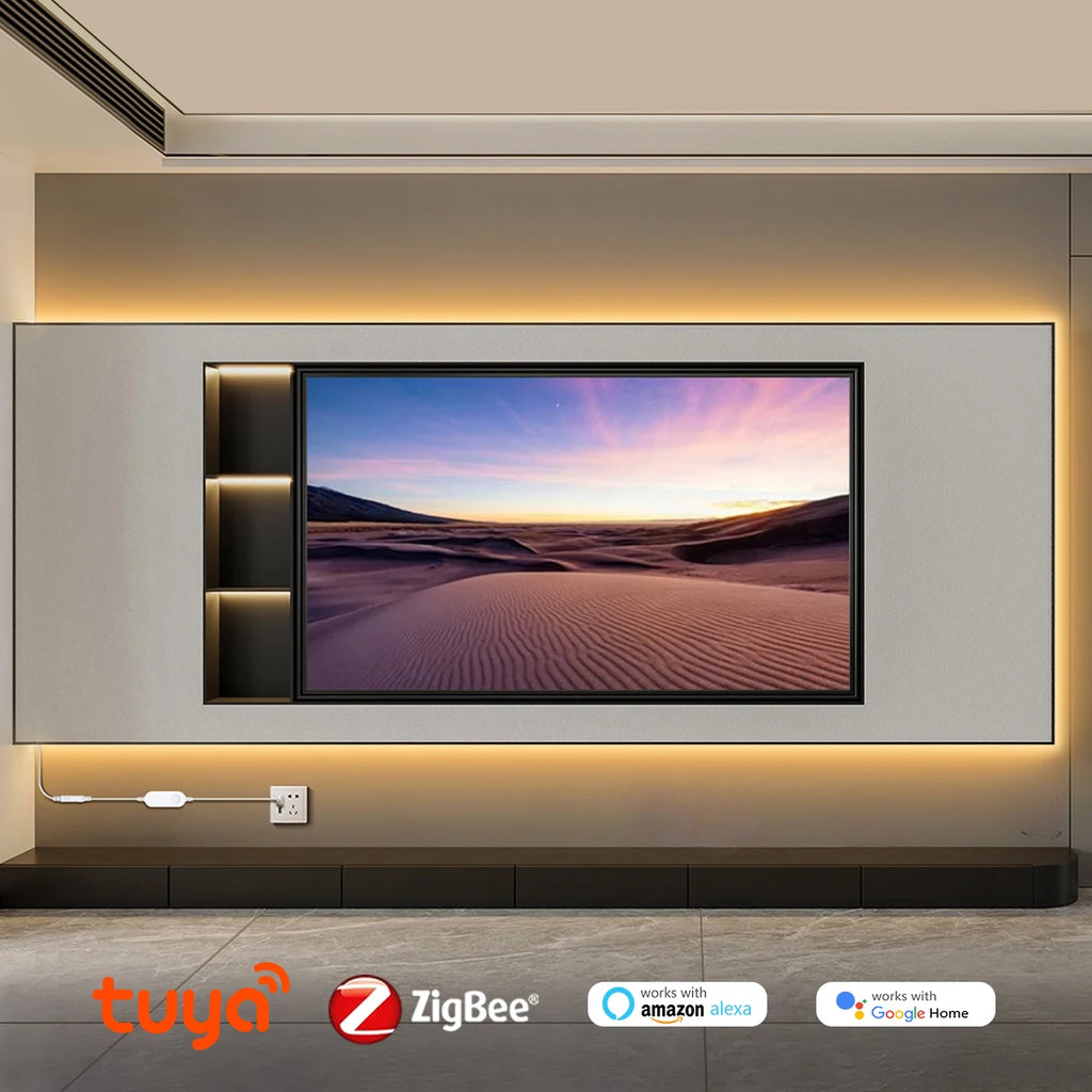 ZigBee 3.0 Wifi COB LED Strip Smart Tuya 5V USB Light Neon LED Tape With Dimmable Dimmer LED Controller Alexa Lamp Cabinet Decor
