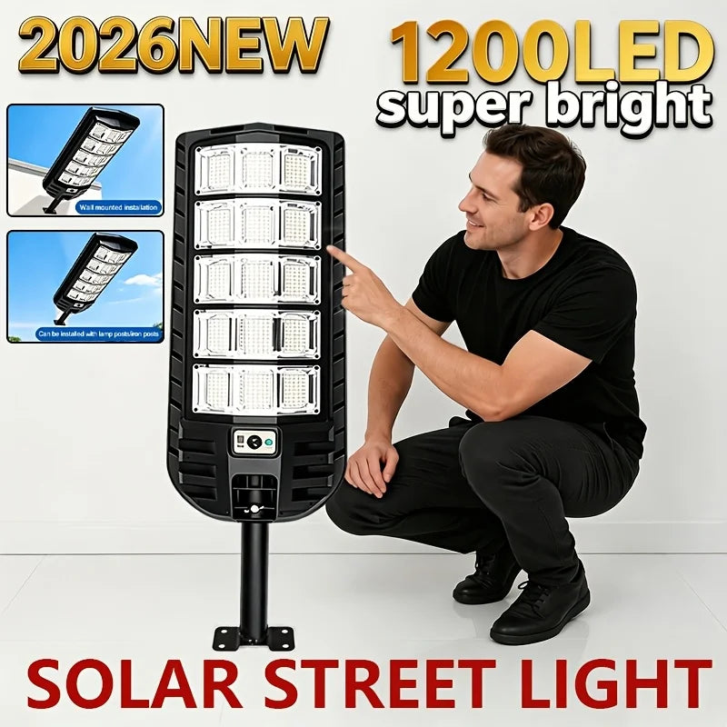 New High-brightness Solar Light With Motion Sensor, Auto On And 3 Lighting Modes. IP65 Waterproof, 10+ Hours Runtime, Ideal For Garage, Parking Lot And Emergency Lighting. Great Birthday Gift For Family And Friends.