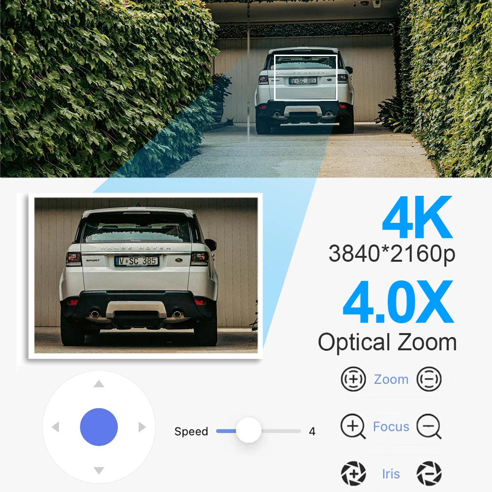 4K 8MP Auto Focus Poe Ip Camera  AI Face Detection Humanoid Video Surveillance Cameras Home Security Camera Outdoor CCTV