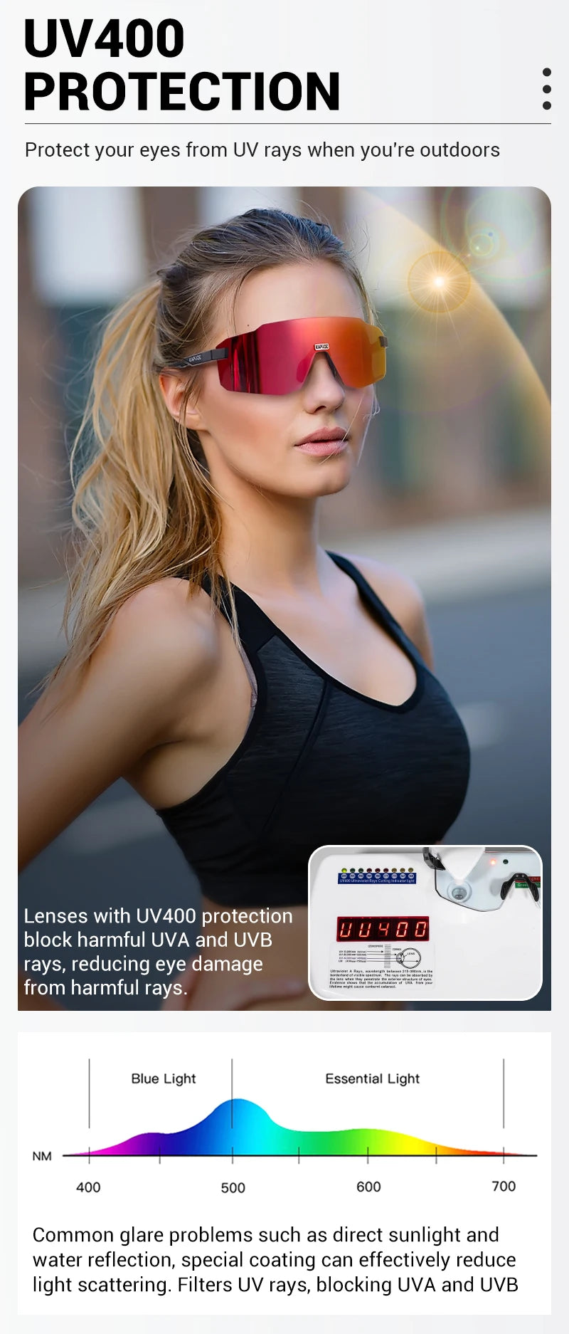 Kapvoe New Cycling Glasses  Men UV400 Sports Running Sunglasses Women Outdoor Drving Hiking Riding Goggles MTB Bicycle Eyewear