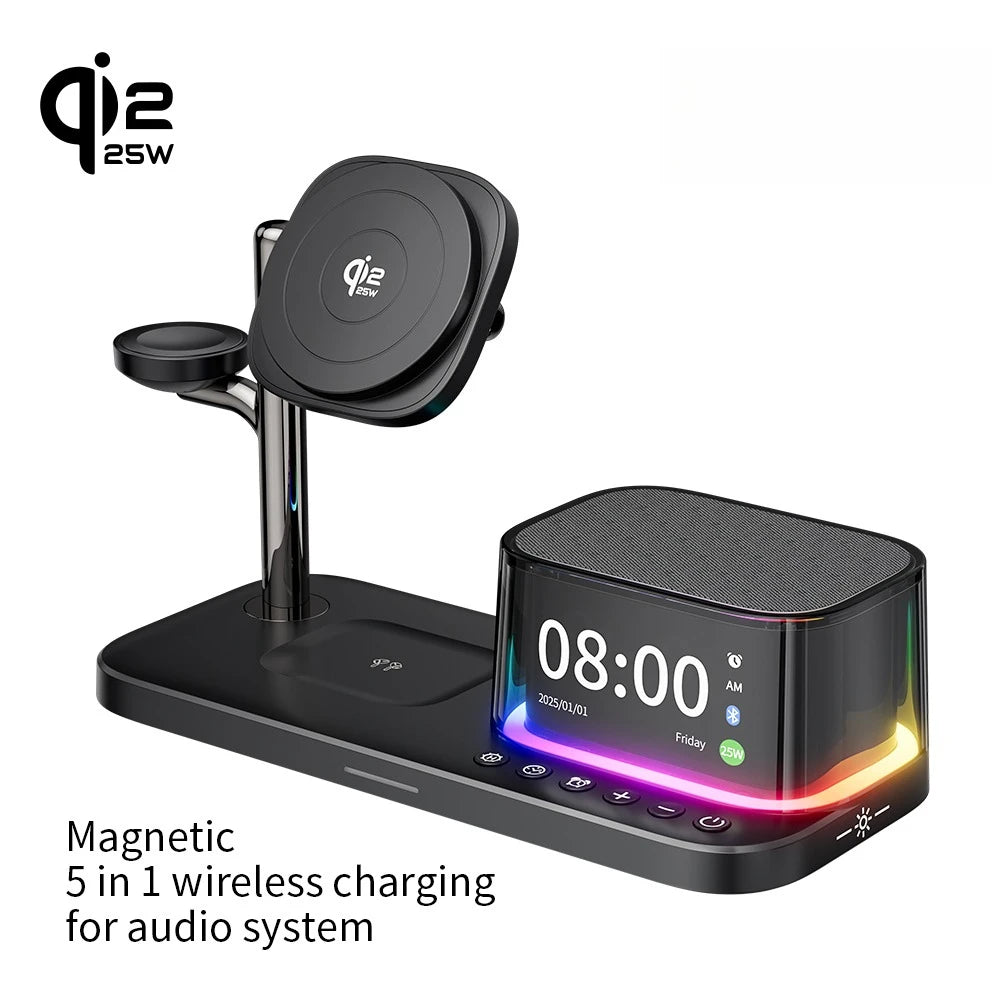 5-in-1 Magnetic Wireless Charger Stand - Qi2 Certified Multi-Device Station Tidesmit