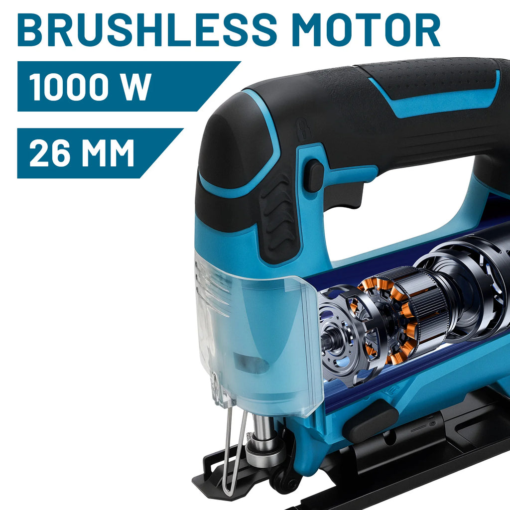 Gisam 26mm 3500RPM Brushless Electric Jig Saw Multi-Function Stepless Speed Woodworking Power Tool For Makita 18V Battery pin