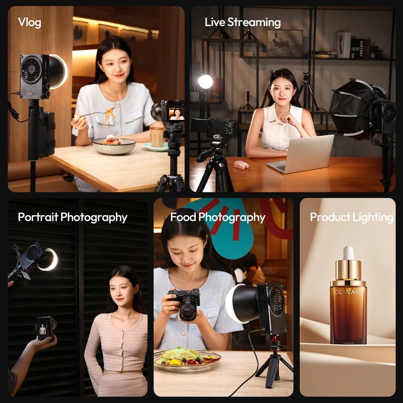100W Portable COB LED Video Light - Adjustable Bi-Color Bowens Mount Tidesmit