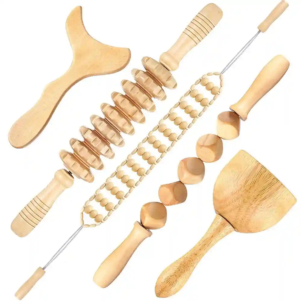 Wood Therapy Massage Roller - Professional Anti Cellulite Guasha Tool Massage Roller Tidesmit