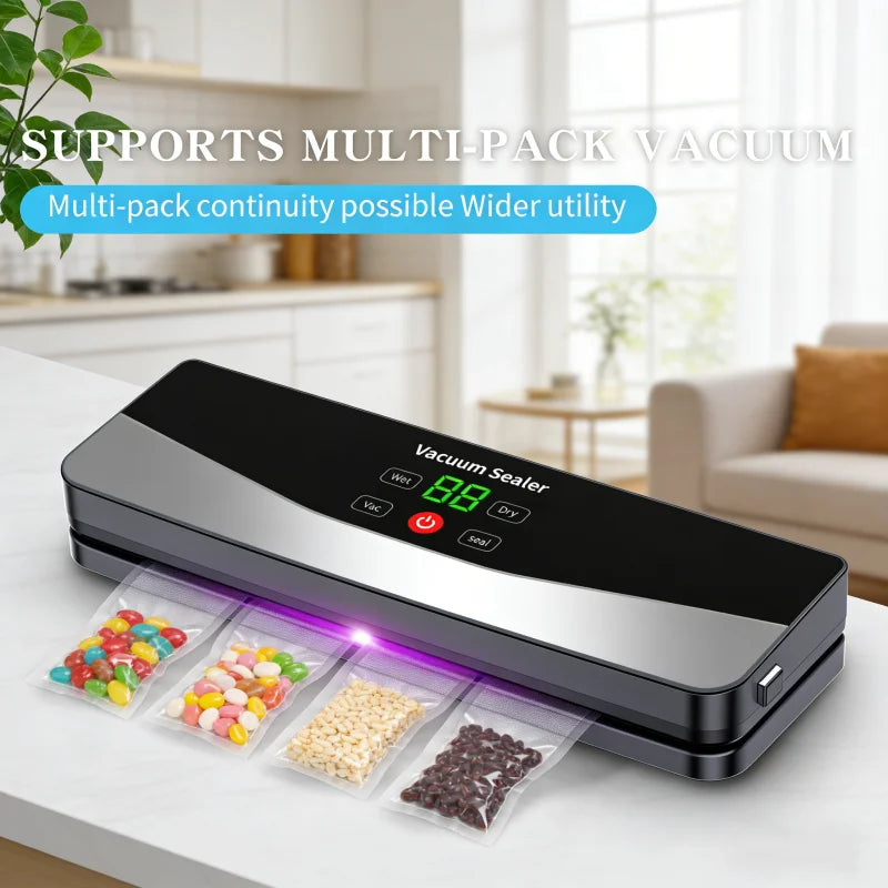 2026 Rechargeable Wireless Portability Vacuum Sealer With Sealing Countdown Display Multi-Pack Vacuum Touch Waterproof Buttons