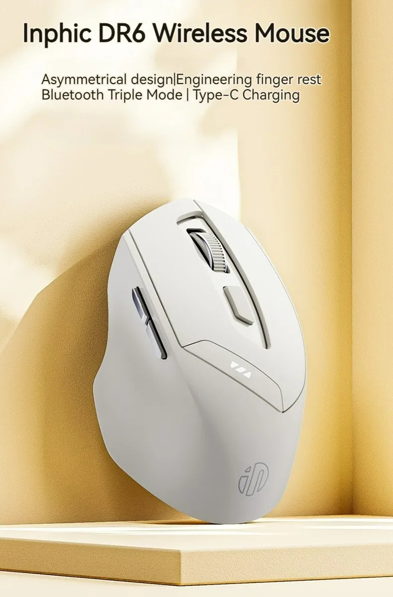 Bluetooth Tri-mode Mouse Rechargeable 2.4G Wireless Mouse Office Mute Support PC Laptop Tablet Smartphone Universal Mouse