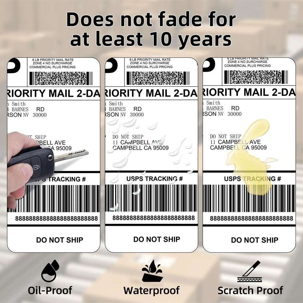 4x6 Inch Direct Thermal Shipping Labels 100/200 Sheets Adhesive Paper White Sticker For DHL UPS Express LOGO Barcode Label Maker