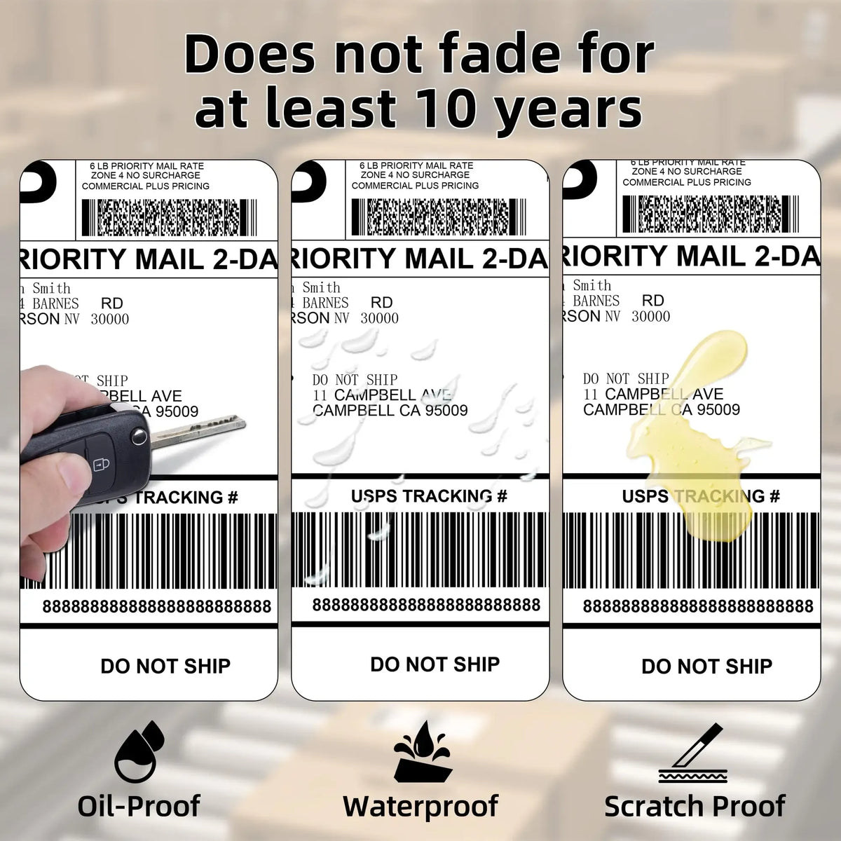 4x6 Inch Direct Thermal Shipping Labels 100/200 Sheets Adhesive Paper White Sticker For DHL UPS Express LOGO Barcode Label Maker