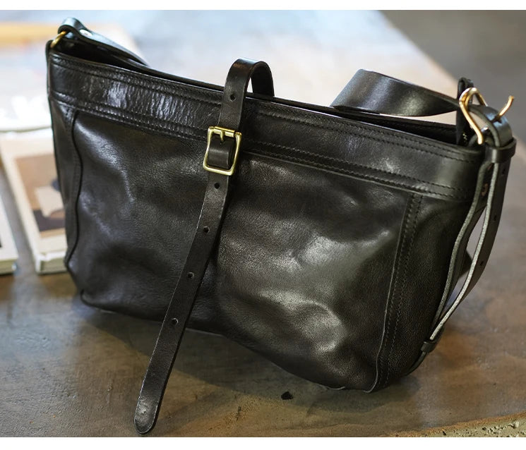 PNDME vintage high-quality first layer cowhide women shoulder bag outdoor travel designer handmade genuine leather underarm bag