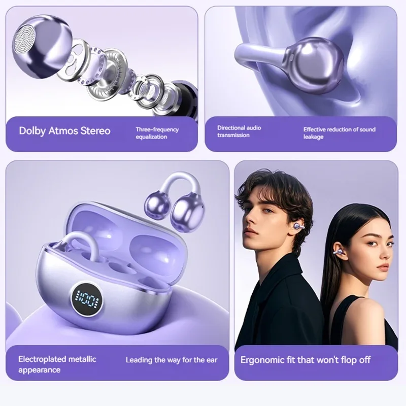 Original SONY Ear clip OWS Wireless Bluetooth Ear Clip Headphones sports Gaming Headset HIFI Surround Sound Earbuds With Mic Tidesmit