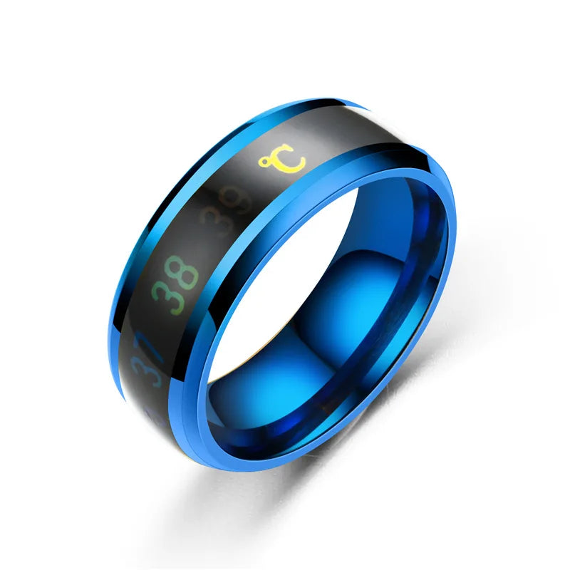 Smart Health Ring | Mood & Emotion Sensing Titanium Band ganwen-Blue Tidesmit