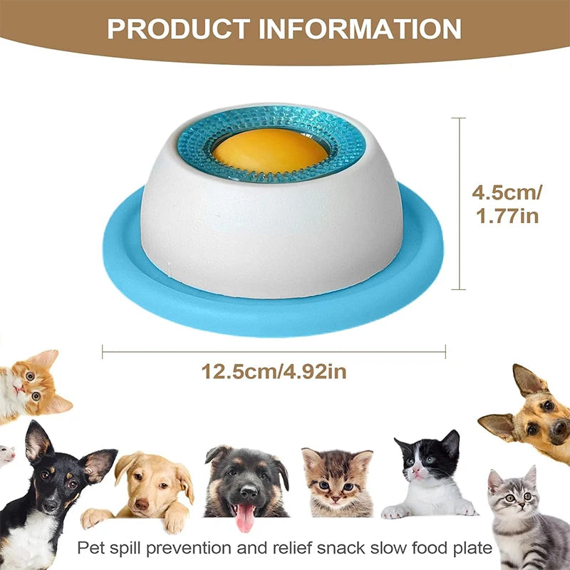 Interactive dog and cat slow feeder lick mat with non-slip base for dental health and mental enrichment.