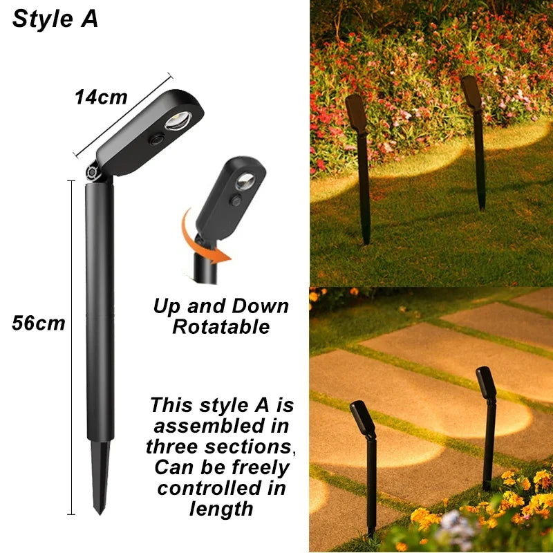 1-4pcs LED Solar Landscape Lights Outdoor IP65 Waterproof Solar Light Solar Garden Spotlight for Yard Lawn Walkway Courtyard