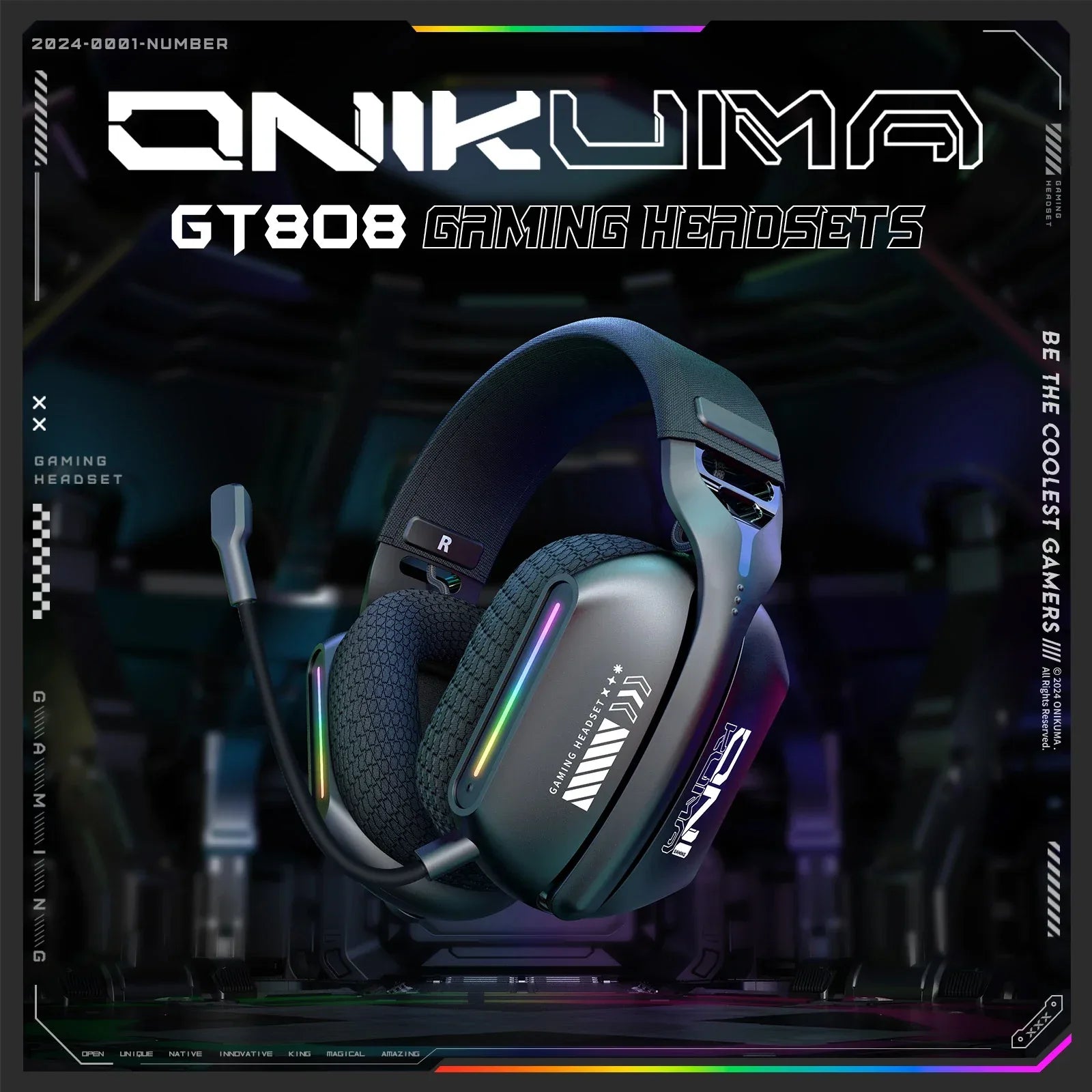 Wireless Gaming Headset Tidesmit GT808 Bluetooth RGB Mic Tidesmit