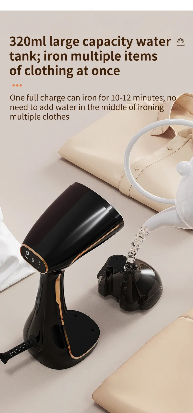 Tidesmit Handheld Steam Iron 1780W Garment Steamer