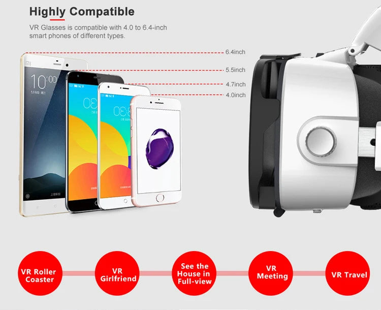 VR Headset for Smartphones with Remote - Immersive 3D Mobile Gaming Tidesmit