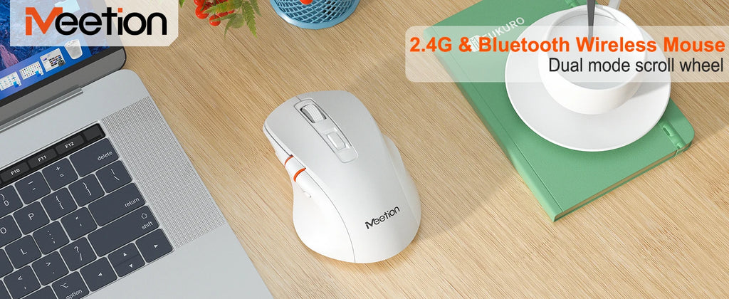 Ergonomic Dual-Mode Wireless Slient Office Mouse 2.4G/BT 5.1 DPI Adjustable Optical Mouse With Scroll Wheel For PC Computer