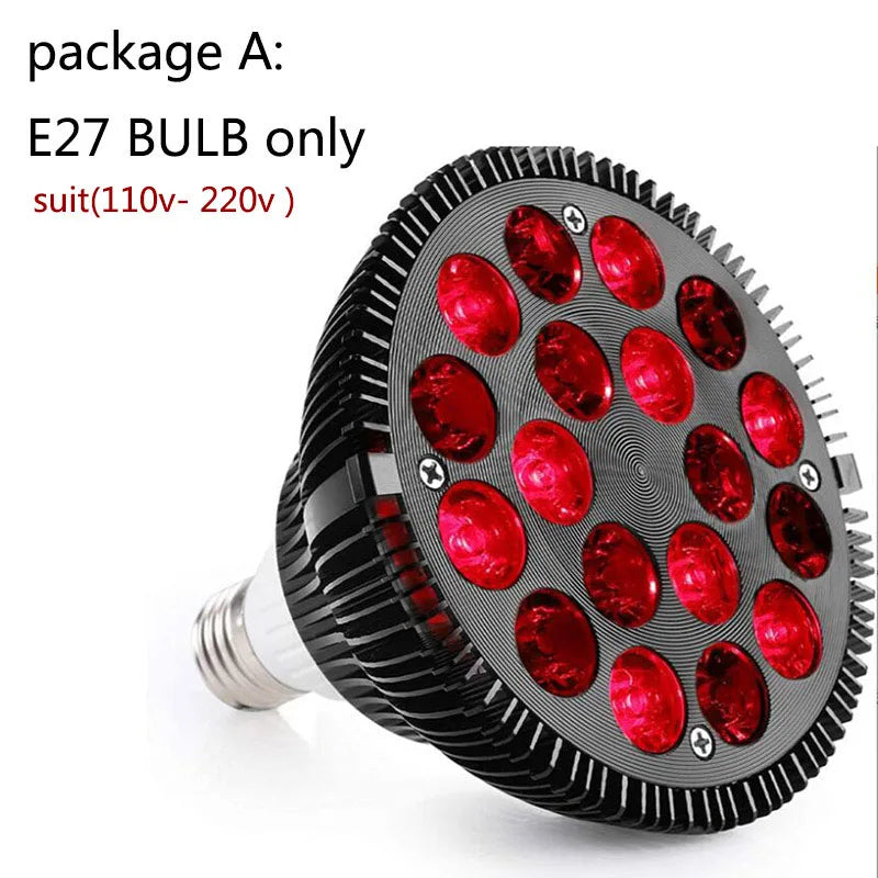 Powerful Red Light Therapy Bulb Anti Aging E27 660nm 850nm Near Infrared IR Lamp Therapy for Skin Pain Relief plant Grow Light P