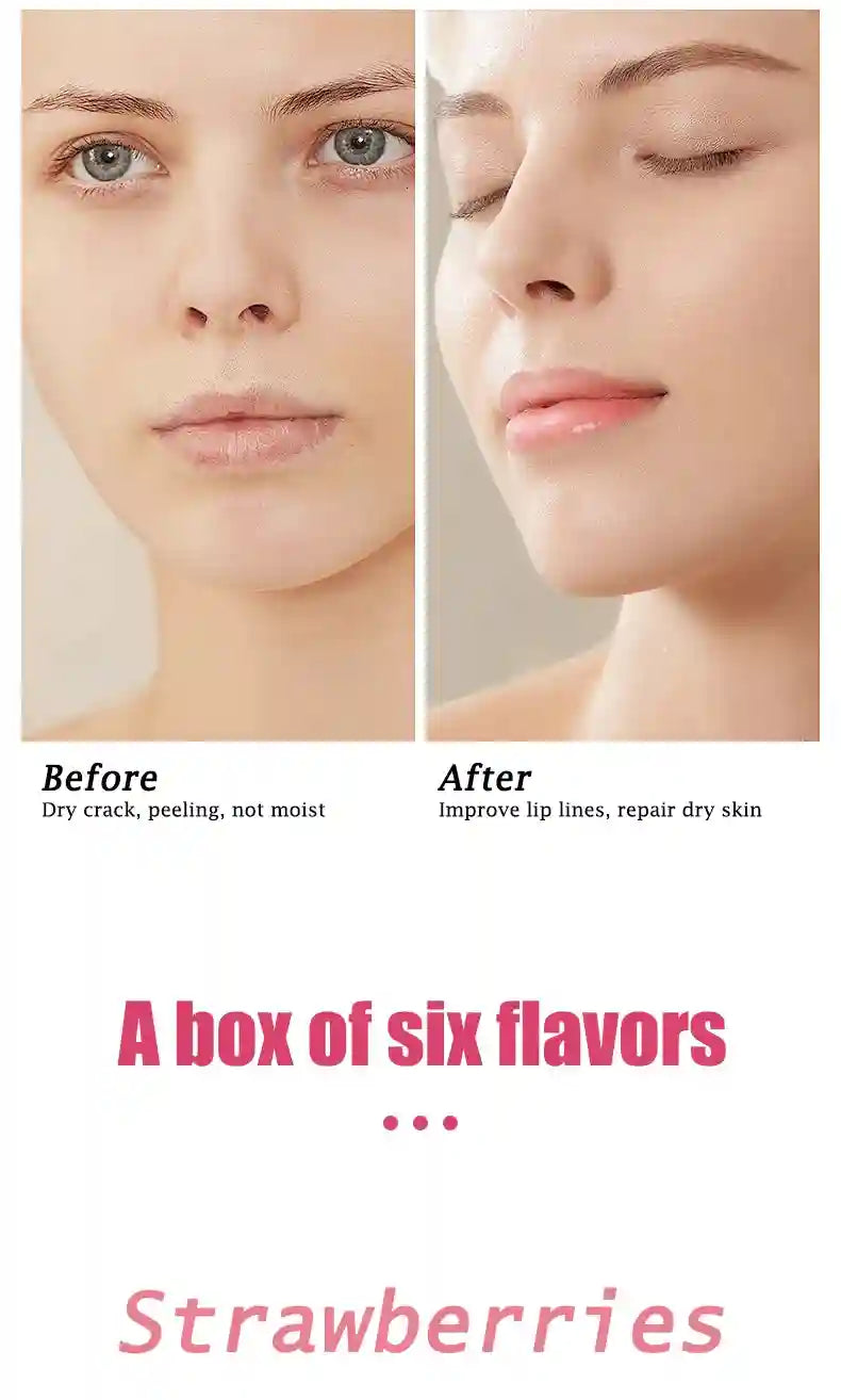 Fruit Flavor Lip Balm Set - 6 Pack Moisturizing Lip Treatment Lip Care Tidesmit
