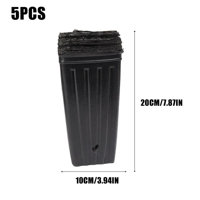 Plastic Deep Plant Nursery Pots Large Seedling Flower Container Starting Pots with Drainage Holes for Indoor Outdoor Gardening
