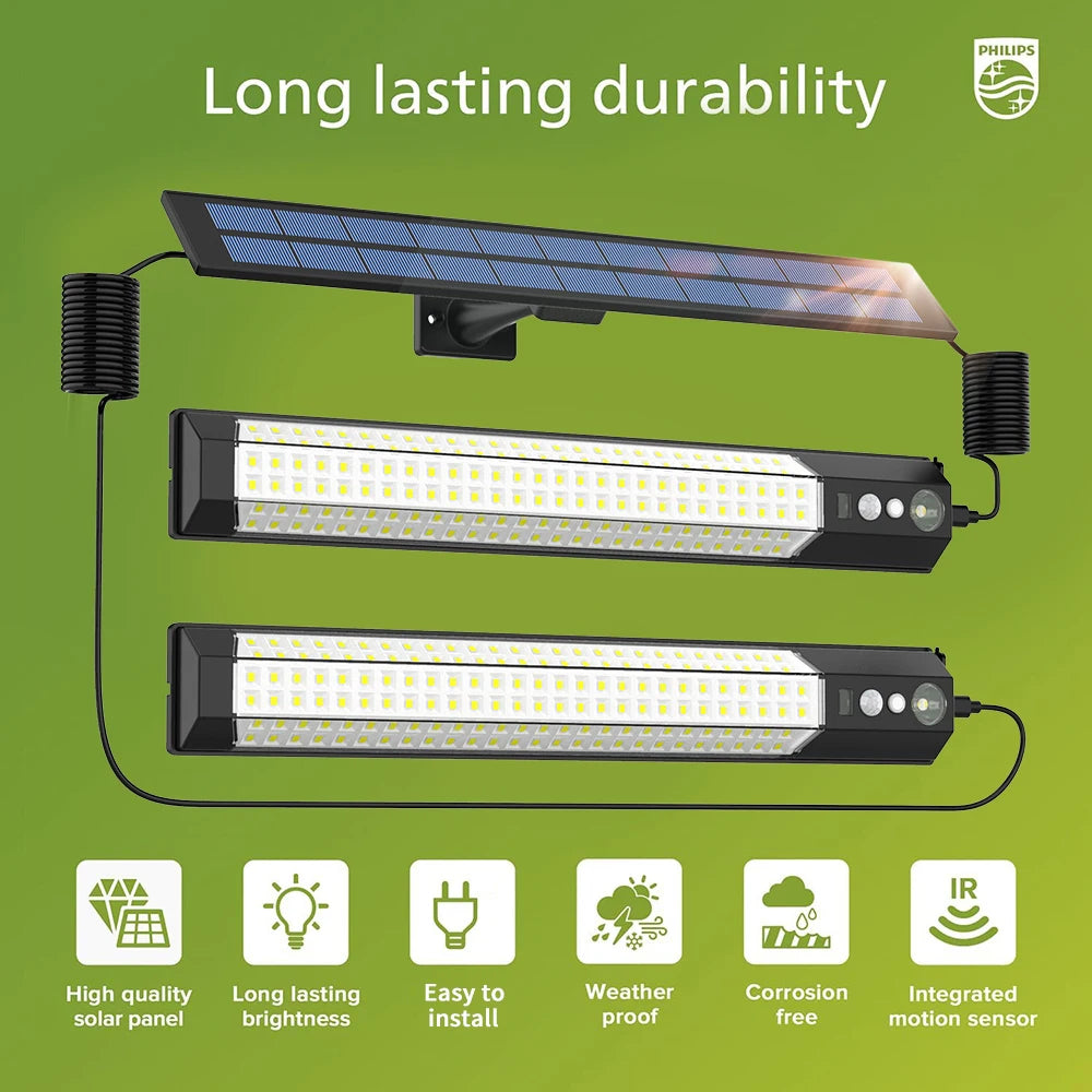 316 LED Solar Lamp Motion Sensor Outdoor Camping Wall Light Waterproof 3 Modes Solar Powered Security Light Garden Fence Garden