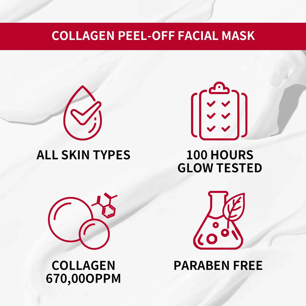 Real Collagen Fit Wrapping Mask: 670,000ppm collagen peel-off face mask for hydrating, glowing, glass skin elasticity.