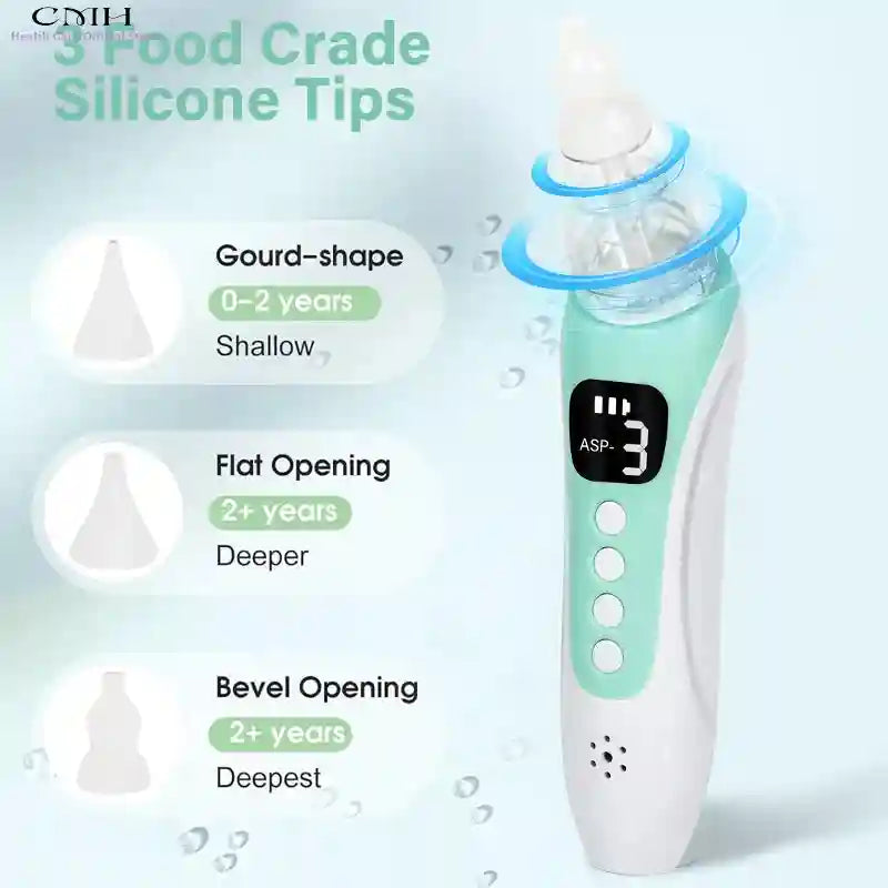 Tidesmit Electric Nasal Aspirator, USB Rechargeable, 3 Suction Modes Back Massage Instrument Tidesmit