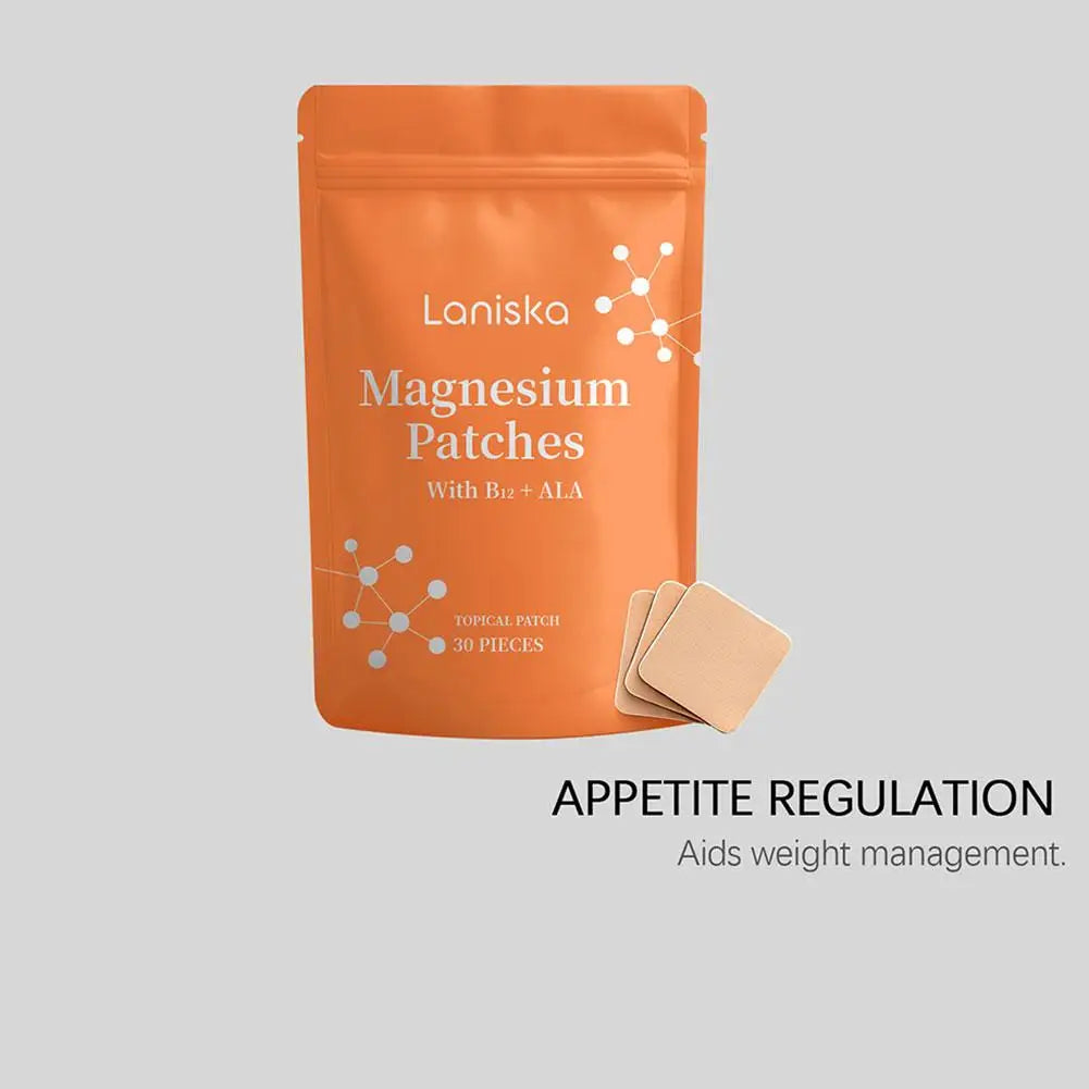 30Pcs Magnesium Multi-Vitamin Patch for Metabolism Boost Appetite Support Transdermal B12 Vitamin E Complex for Weight Managemen