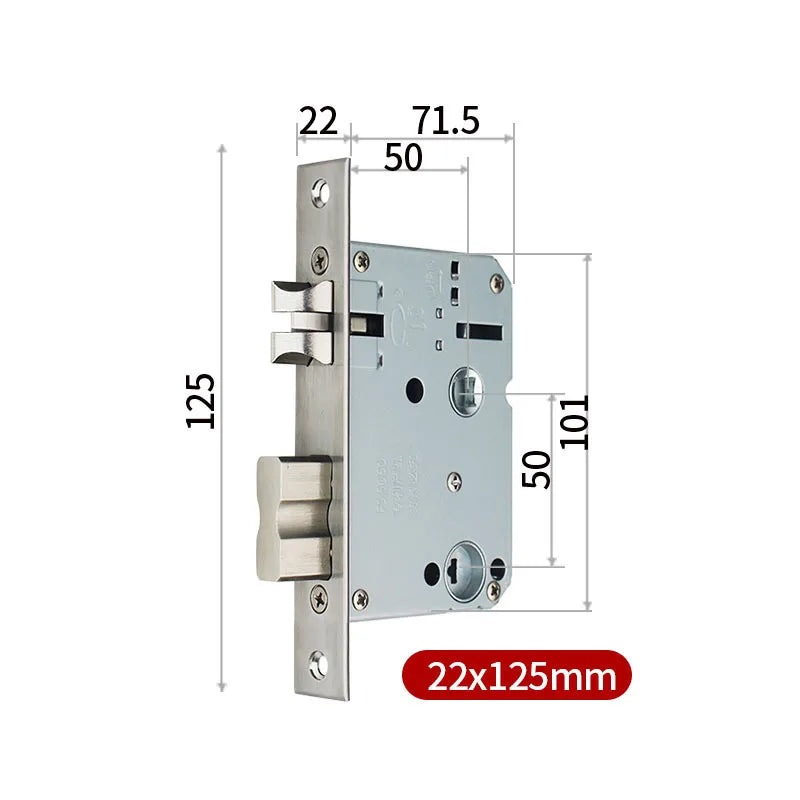 EGFirtor Metal Stainless Steel Electronic Lock Body 5050 Mortise For Tuya Face Recognition Fingerprint Smart Door Lock