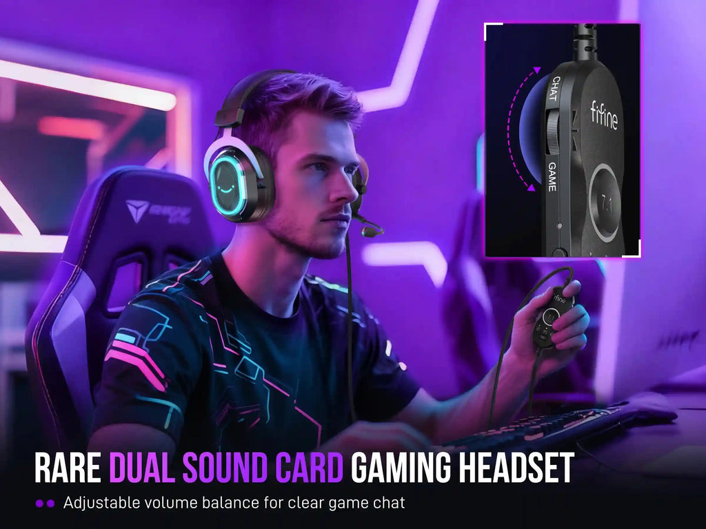 RGB Gaming Headset with 7.1 Surround Sound and Detachable Microphone (H13) Tidesmit