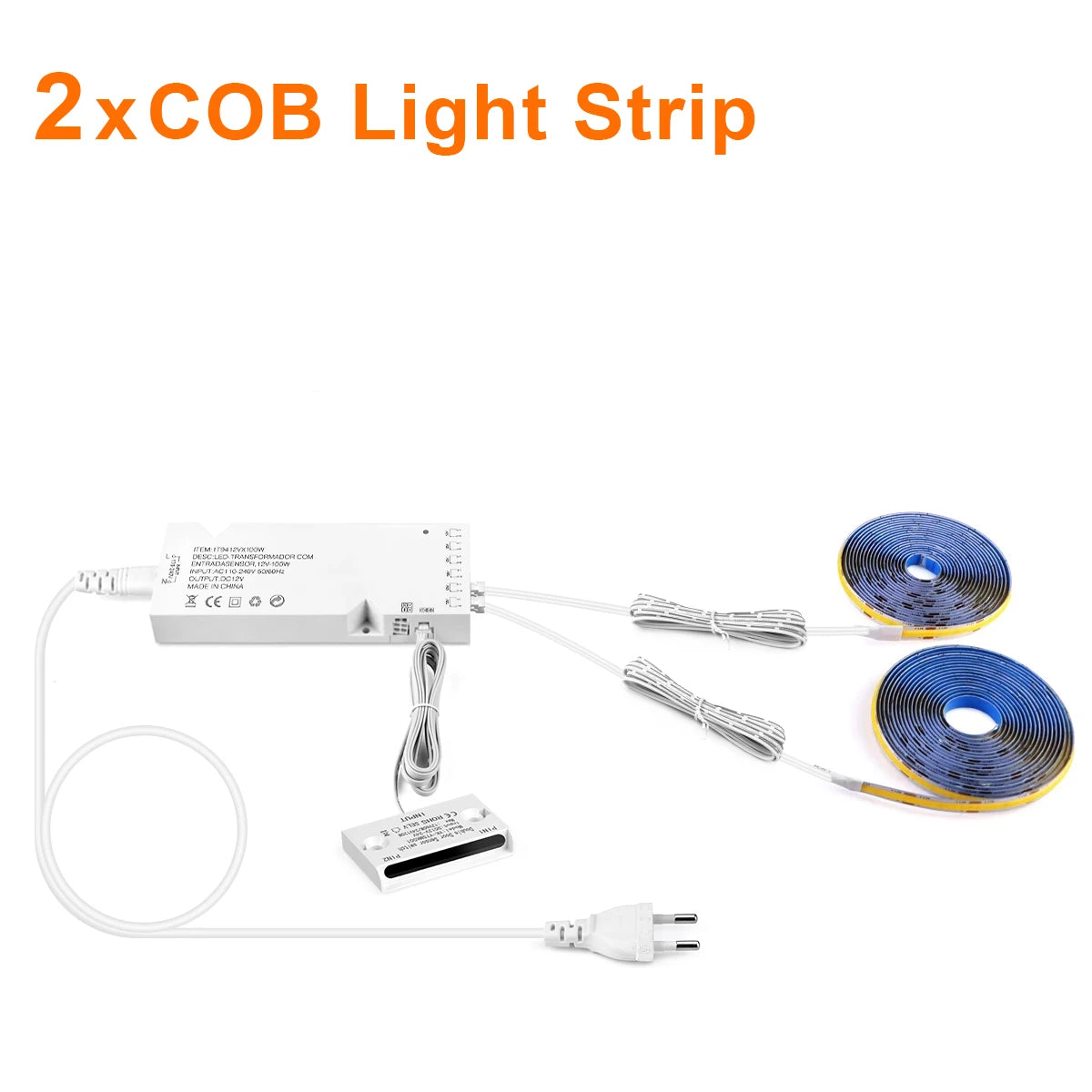 12V COB LED Strip Light Smart Double Door Sensor Switch Cabinet lights for your room Lighting Dupont LED Tape Door Open Light-ON